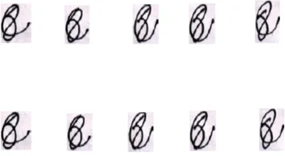 Figure 1: Signature images 1.1 to 1.10 for First Class  