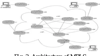Fig. 3: Architecture of MPLS 