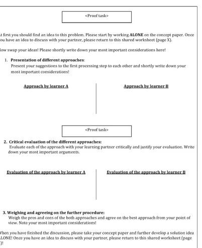 Figure 1 Prompts of the collaboration script at the first page of the shared worksheets when 