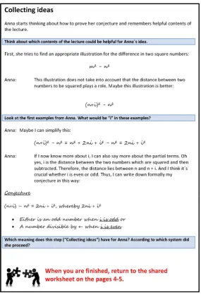 Figure 2 Third of six solution steps for the task “Choose some square numbers and take 