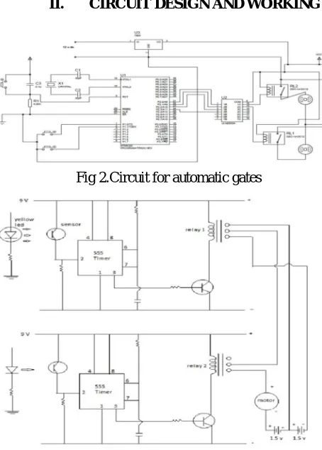 Fig 2.Circuit for automatic gates 