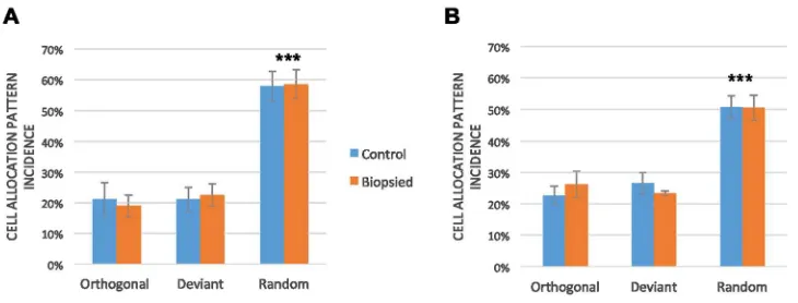 Figure 2. Incidence of different cell allocation patterns across control and biopsied mouse embryos