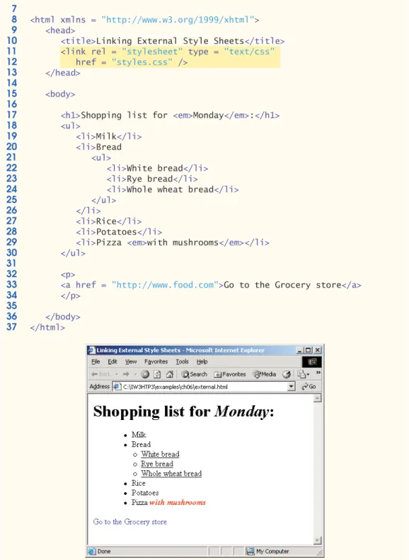 Fig. 6.5 Linking an external style sheet. (Part 2 of 3.)