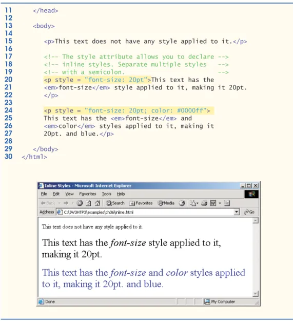 Fig. 6.1 Inline styles. (Part 2 of 2.)