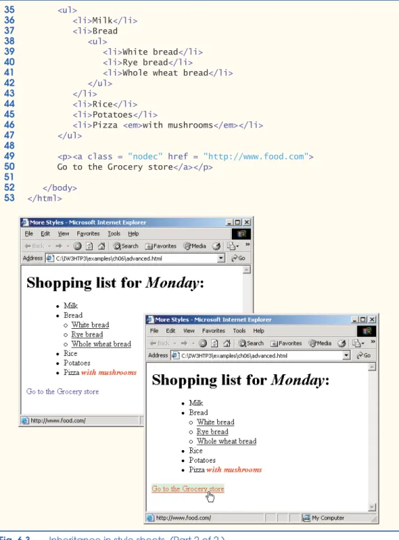 Fig. 6.3 Inheritance in style sheets. (Part 2 of 2.)