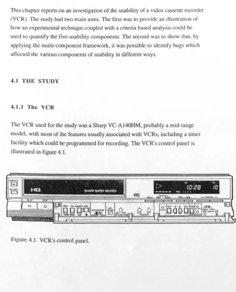 Figure 4.1. VCR's control panel.