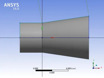Figure 2 Geometry of Diffuser with   90 diverganceangle     
