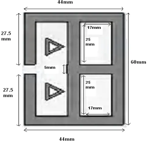 Fig.3 shows the structure of the proposed antenna and the. The antenna is modeled and simulated using method of moment based electromagnetic simulation software CST, version 10, between 0 to 3GHz