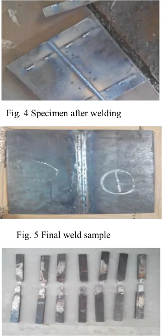 Fig. 4 Specimen after welding 