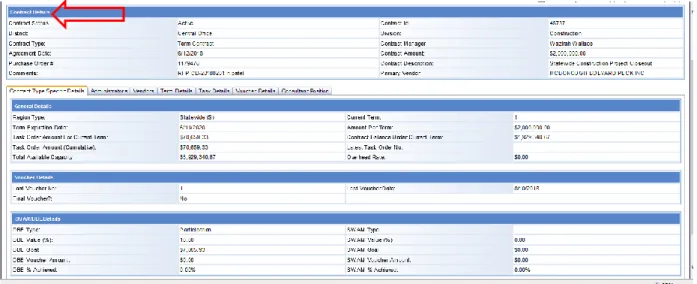 Figure 3 – Contract Details Screen 