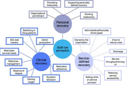 Figure 7 Staff Perceptions sub-study: coding framework for staffconceptualisations of recovery-orientated practice