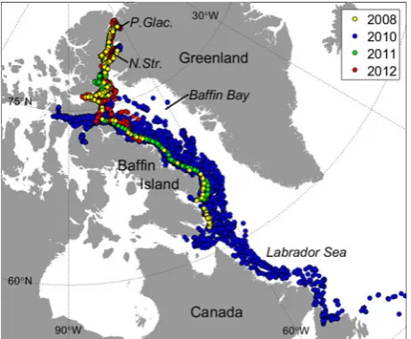 Table 1. Representation of ice island calving events in the Canadian Ice Island Drift, Deterioration and Detection (CI2D3) Database