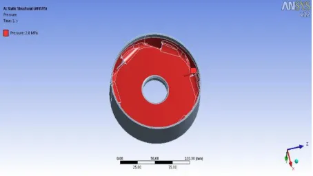 Figure 6.2   Fixed support condition given to top side of Diffuser 