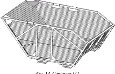 Fig. 11. Continuous track; 1- hydrostatic engine, 2- driving wheel, 3- bogie, 4- stub axle yoke, 5- track belt, 6- lugs [made by PIMR- BE] 