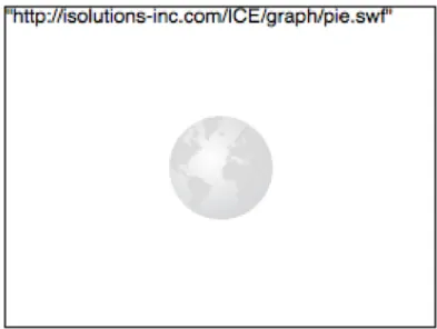 Figure 2: When drawn, the Web Viewer looks like a container field with a globe in the center In addition, the following URL text will display over the globe image