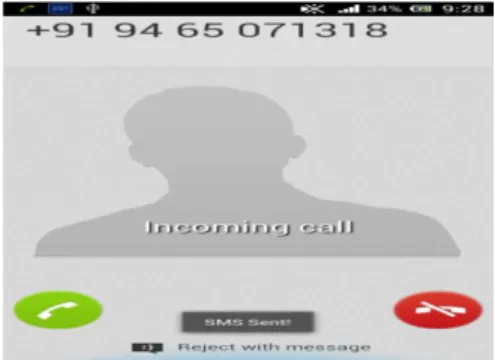 Fig 11 Caller Calling the user and SMS sent
