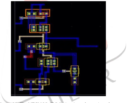 Figure.16: The MTCMOS 4T Schmitt trigger layout in cadence.   