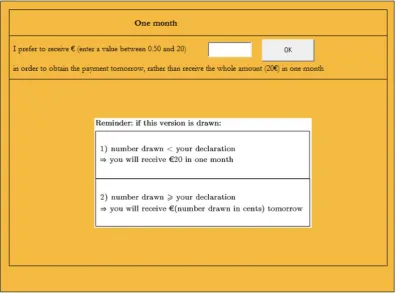 Figure 4: Sample screenshot for the BDM elicitation method, two month version