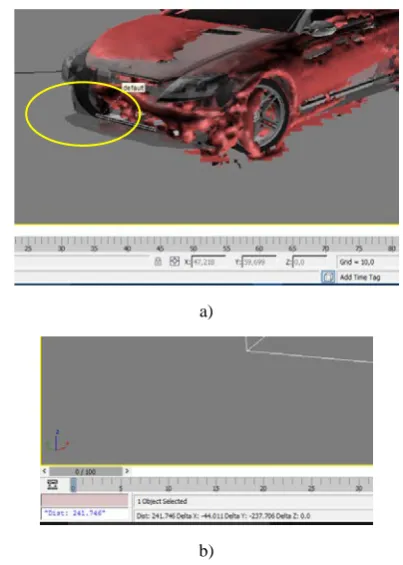 Fig. 7 Visual presentation of vehicles in the process of crash forensics using Augmented Reality