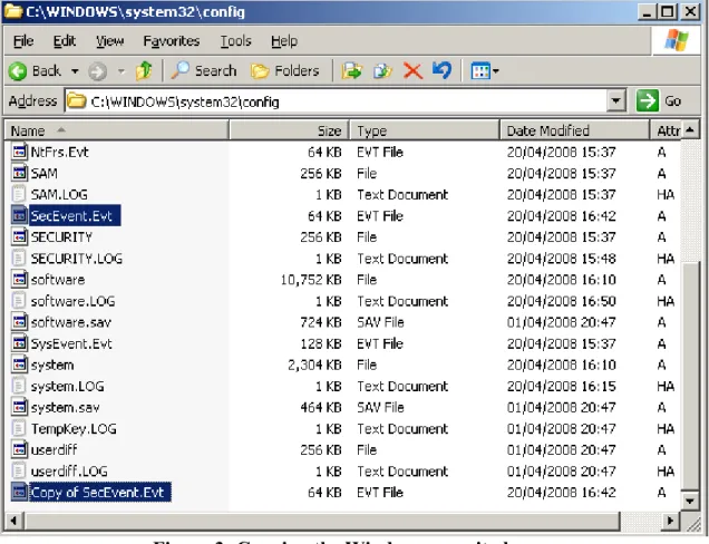 Figure 3: Copying the Windows security log. 
