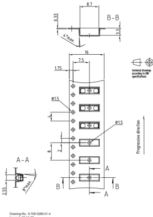 Figure 19. Tape for 2.5 - mm Package Top View Oriented