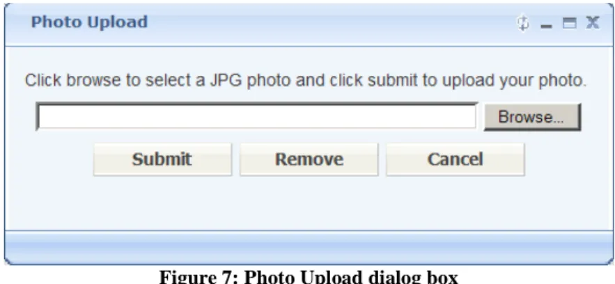 Figure 7: Photo Upload dialog box 