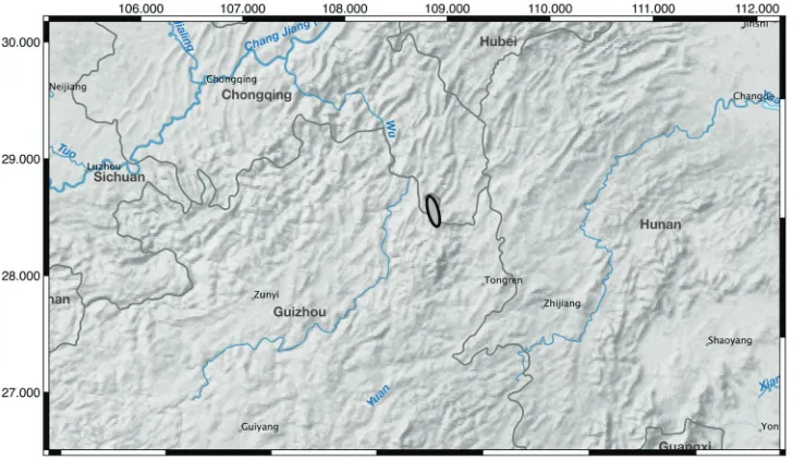 Figure 6. Map of known distribution for I. probstii in gray outlined in black.