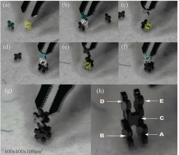 Fig. 6. Sequence of images captured during the microassembly process