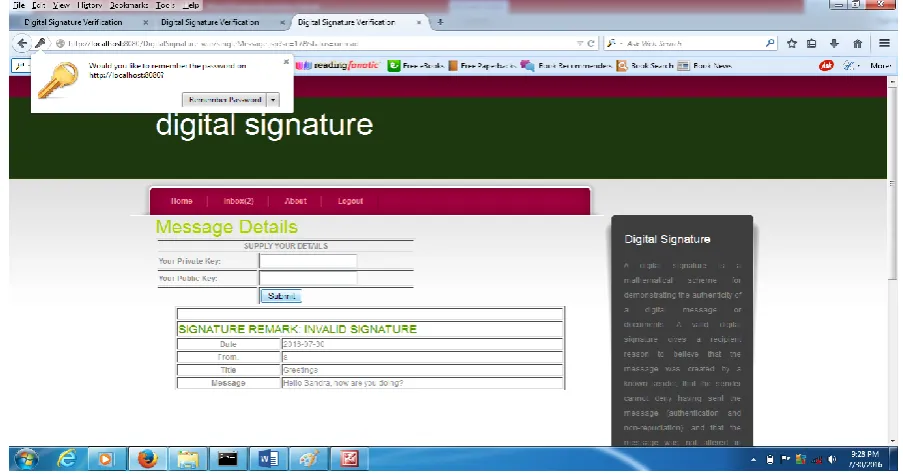 Fig 7: Signature Verification (Invalid)  
