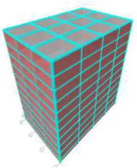Figure 4 Model 2: G+10 RC bare frame building with slab element 3D view 