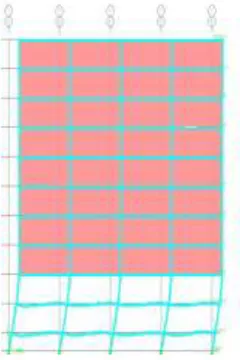 Figure 13 Model 6: G+10 RC three soft storey building with slab element lateral displacement 