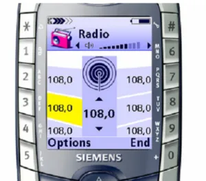 Figure 5: Radio-application in Siemens SX1, making use of number keys as soft keys 