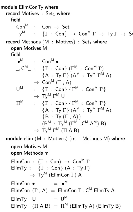 Figure 4. Eliminator for the inductive-inductive type of ﬁgure 2