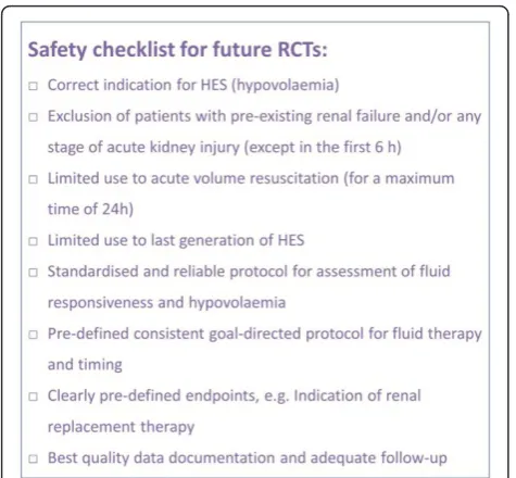 Figure 2 Safety checklist for future prospective randomisedcontrolled trials.
