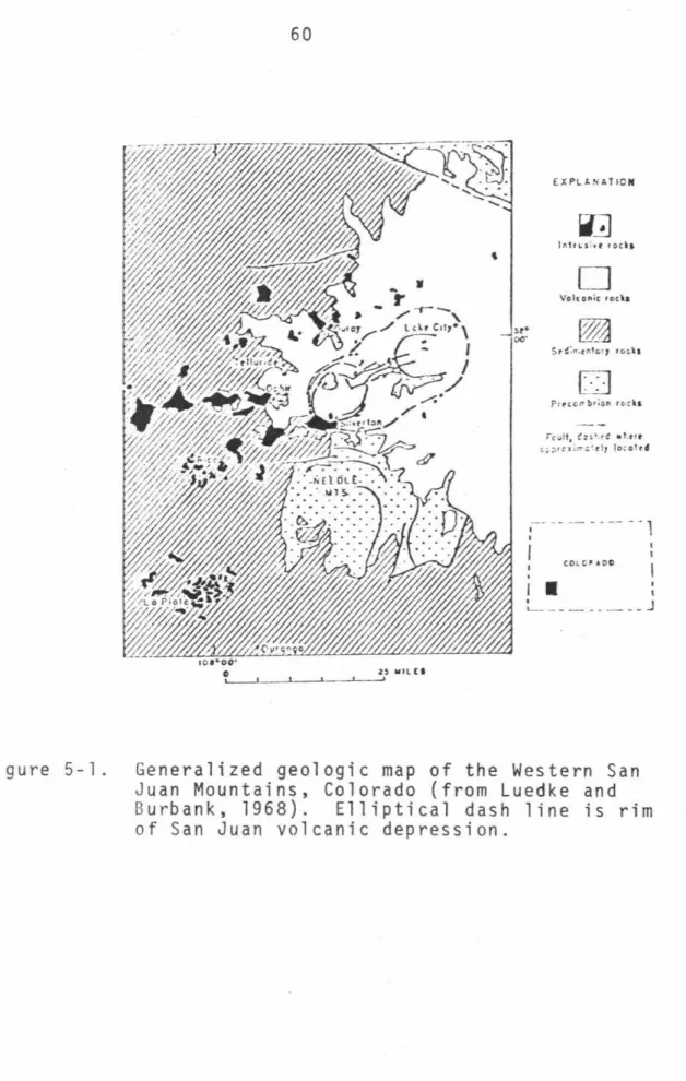 Figur e  5 -l.  Gen eralized  geologic  map  of  the  Wes t ern  San 