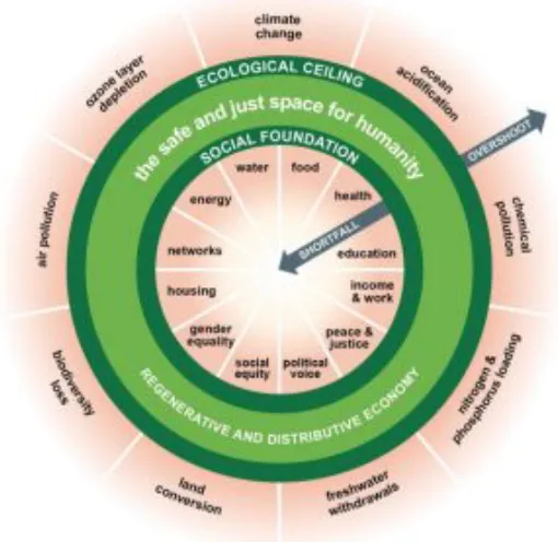 Figure 9: The Doughnut of social and planetary boundaries [49] 