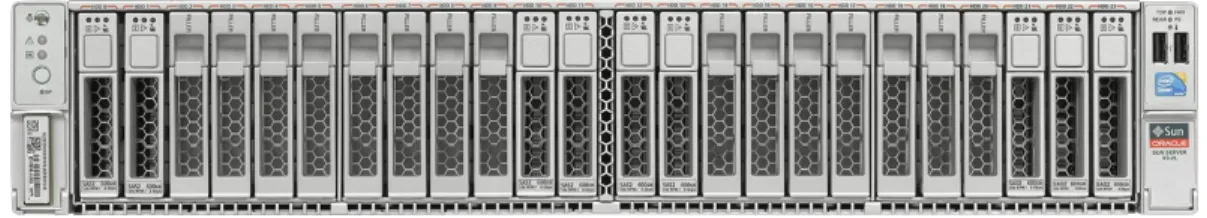 Figure 5. Front view of Sun Server X3-2L with twenty-four 2.5-inch drives. 