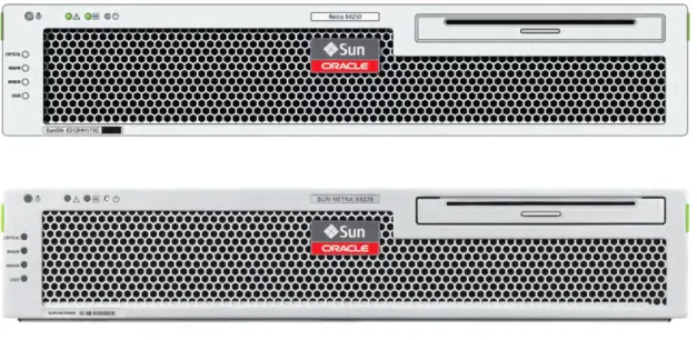 Figure 1 shows the Sun Netra X4250 and X4270 system enclosures. 