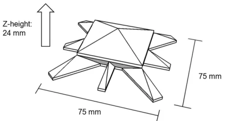 Figure 2 Spider-shaped test part geometry. Image source:Baumers (2012).