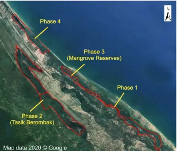 Figure 1. The boundaries (red line) of the forest to be gazetted in Setiu Wetlands as state park