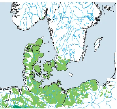 Figure 1. The potential natural distribution of beech in the Baltic region. Reference: Bundesamt für Naturschutz  (2000)