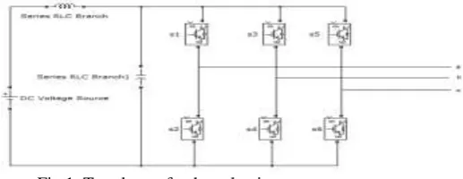 Fig. 1. The upper switches are S1,S3,S5 respectively and the lower switches are S2,S4,S6 respectively