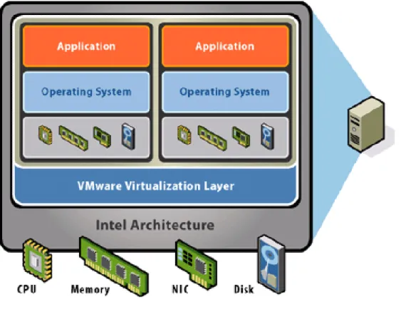 Diagram of a virtualized server 