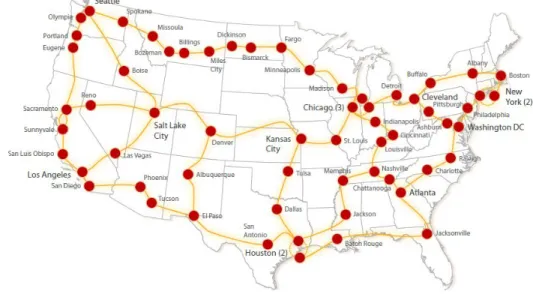 Fig. 5. Draft of the planned U.S. UCAN network using the Internet2 100G deployment. (Source: [112]).