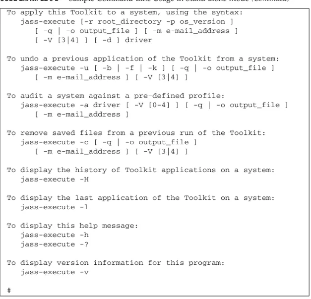 TABLE 3-1  Using Command-Line Options With jass-execute