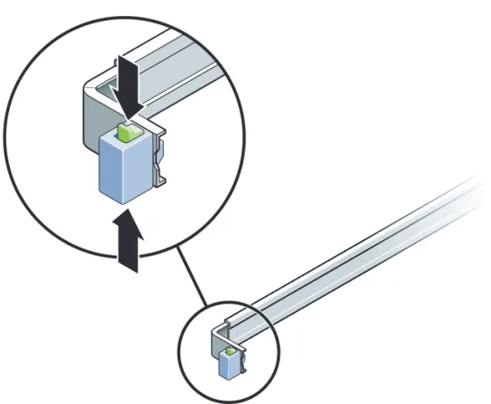 FIGURE 2-1 Unlocking the Slide Rail Assembly