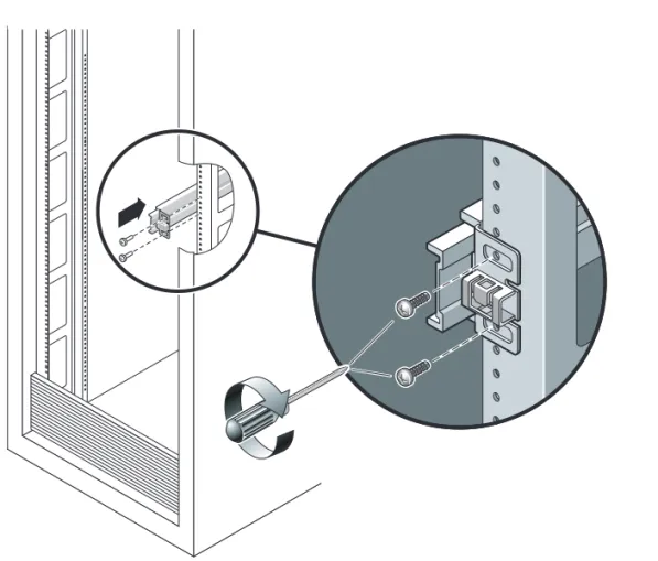 FIGURE 2-5 Mounting a Slide Rail