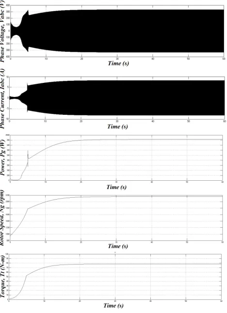 Figure 8: Output of the PMSG Wind Turbine 