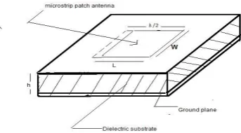 Fig 4 Structure of square Microstrip patch Antenna(without slot)   