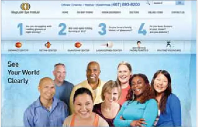 Figure 1. In this screen shot from Glacial Multimedia in Portland, Maine, the numbers 1 through 4 highlight  symptom-oriented navigation.